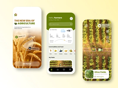 Agriculture App UI UX Design agriculture agriculture app agro agro tech contryside crops farm farm app farm mobile app farming fields mobile app mobile app design monitoring app nature smart app smart farm ui ui ux