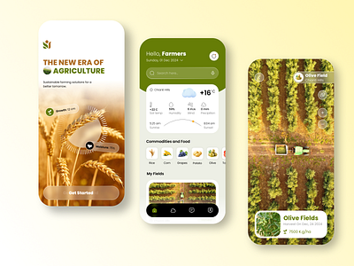 Agriculture App UI UX Design agriculture agriculture app agro agro tech contryside crops farm farm app farm mobile app farming fields mobile app mobile app design monitoring app nature smart app smart farm ui ui ux