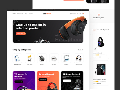 GEEOTECH - Gadget Marketplace website | Case Study clean dashboard ecommerce gadget landing pages gadget website home page landing page latest design mobile app trendy design ui user interface ux