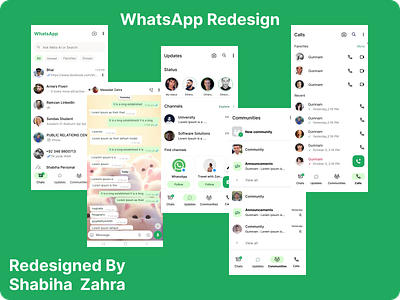 WhatsApp Redesign app design graphic design ui design ux design web design whatsapp redesign