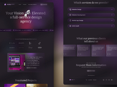 Agency Website agency dark mode design figma illustration logo ui user experience user experience design user interface user interface design ux uxui vector web design