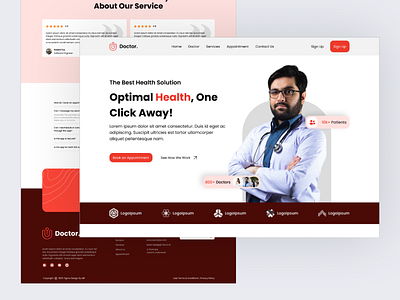 Doctor - Website Doctor Health Solution appdesign designsystem designthinking designworkflow frontenddesign interactiondesign mobileappdesign productdesign prototyping uidesign uiuxdesign userexperience userinterface uxdesign uxresearch uxstrategy uxuicommunity webappdesign webdesign wireframe