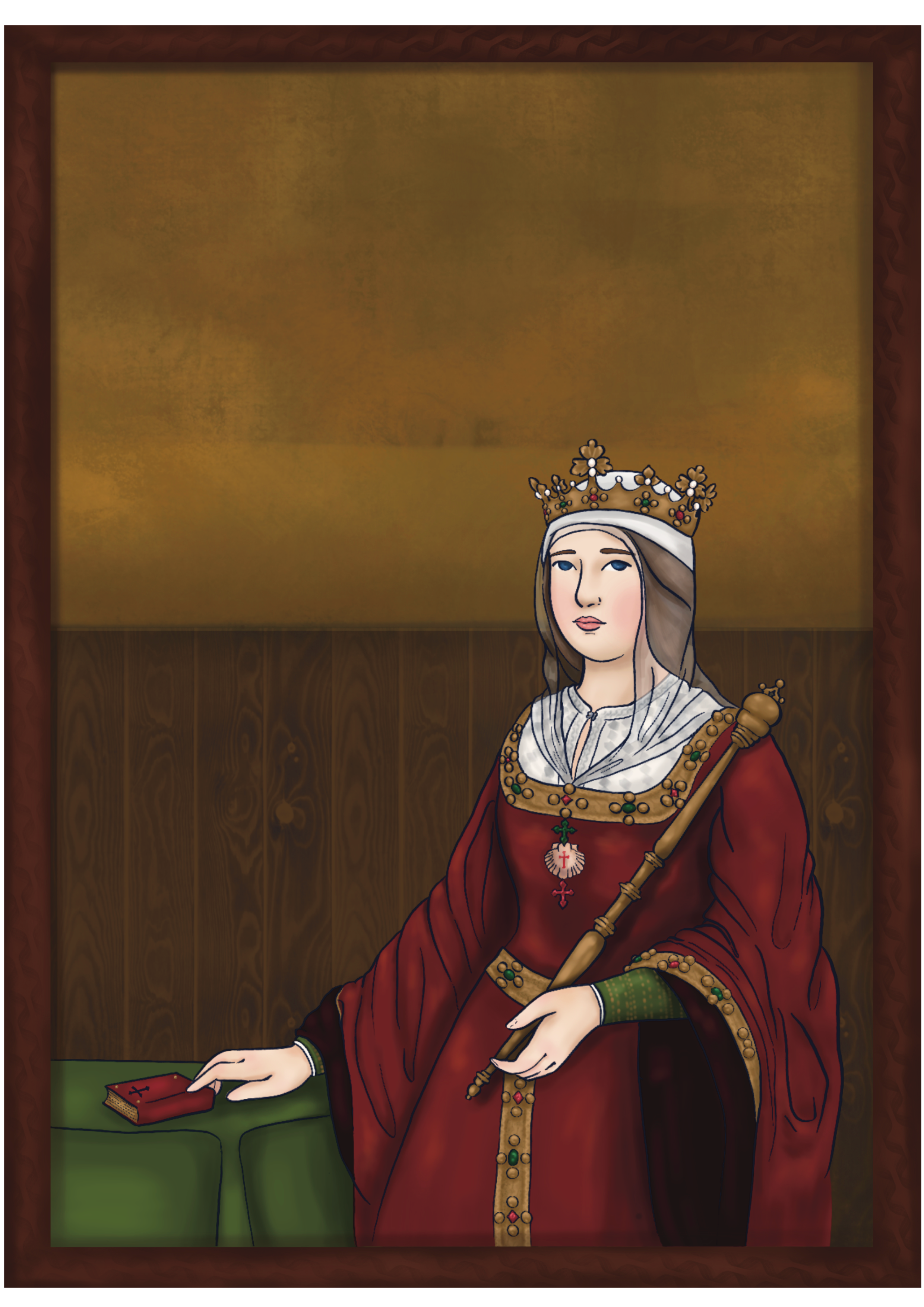 Catholic Queen Portrait for textbook editorial graphic design historical illustration history illustration procreate textbook textbook art textbook illustration