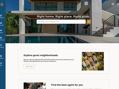 HouseScout - Real Estate Web Application Design branding ui ux