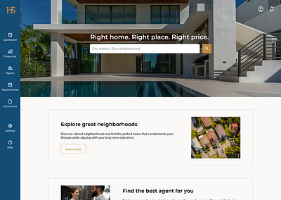 HouseScout - Real Estate Website Design branding ui ux