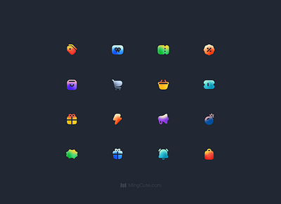 Gradient shopping promo icons black friday gradient icon set icons mingcute promo shopping