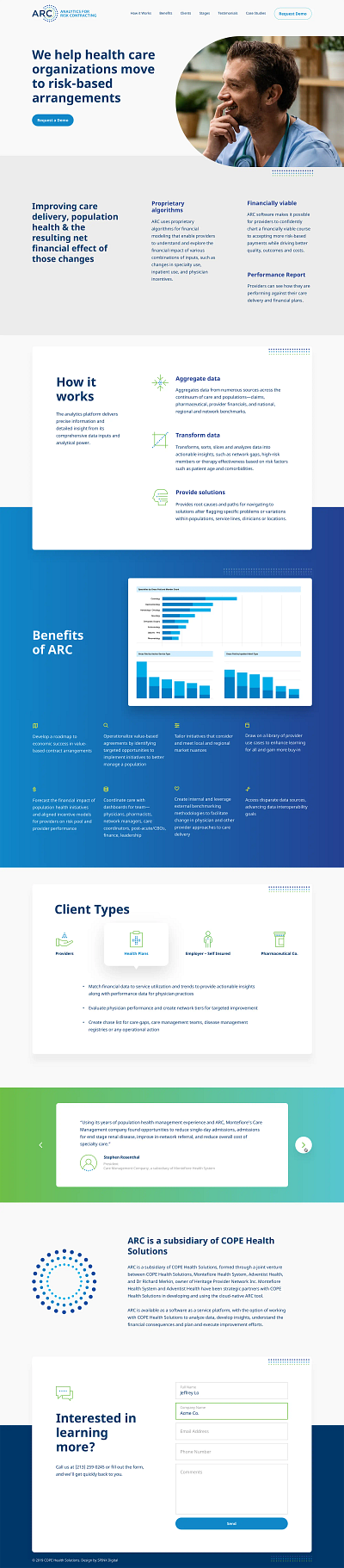 Analytics for Risk Contracting Website branding design graphic design illustration logo ui ux webdesign website website design