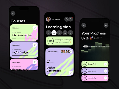 E-Learning and Training App Concept app design college e learning education learning learning platform mobile app online class online course online education school ui university ux