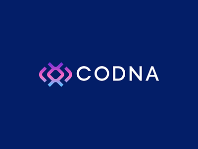 CODNA brackets branding coding digital dna helix lab laboratory logo medical tech technology