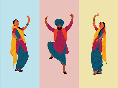 💃🏻 Punjabi Lohri dance illustration ✨ art colourful dance dance pose dancing hand drawing illustration indian people lohri minimal illlustration punjabi vector vector art