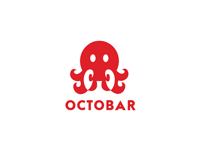 Octobar. Logo design. animal bright logo logo design octopus red