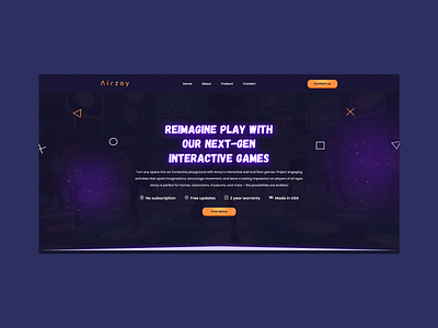 Motion gaming platform website Design animation ar dark mode graphic modern ui vr web design website design