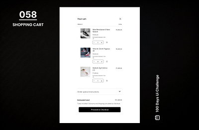 DAY-058 SHOPPING CART 100 days ui 100days 100daysofui cart daily ui challenge design product page shopping shopping cart shoppingcart ui user interface web design website website design