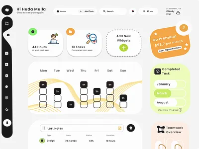 Project Management Dashboard Design app branding clean creative design graphic design illustration ui uiux