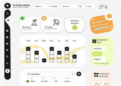 Project Management Dashboard Design app branding clean creative design graphic design illustration ui uiux