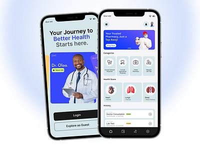 Healthcare Mobile App app design business design doctor figma healthcare healthtech medical app medtech mobile pharmacy product design ui design uiux