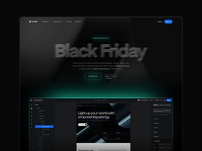 Black Friday Sale 3d black friday builder dark design discount landing lifetime marketing promo sale website