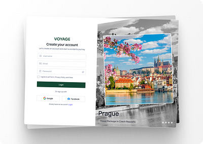 Travel Agency Log In agency barcelona cards prague travel ui ux web design website