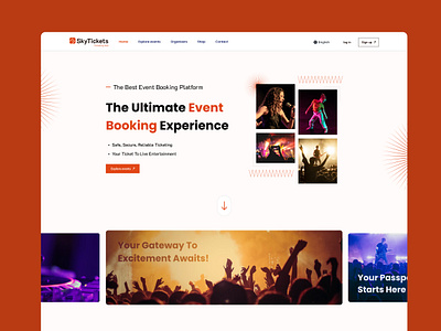 Event booking website app design booking concert event booking website events uiux website design