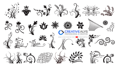 Free Floral Design Elements in Vector adobe illustrator branding design graphic design graphic design freebies illustration logo vector