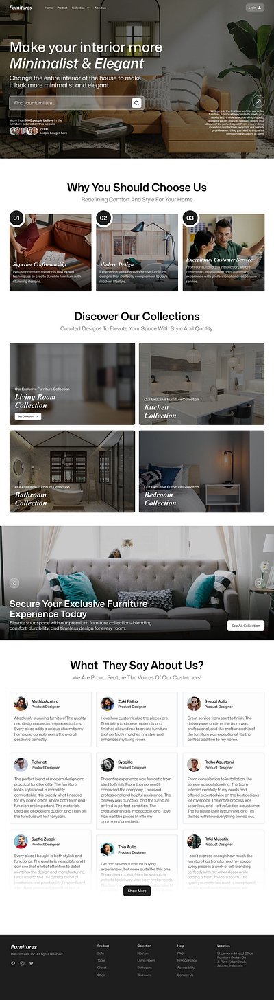 Furnitures - Interior Website Design creativeprocess designcritique designinspiration designshowcase designtrends2024 dribbblecommunity furnituredesign homelivingpage interiordesign minimalistdesign moderndesign productshowcase uiux webdesign websitedesign