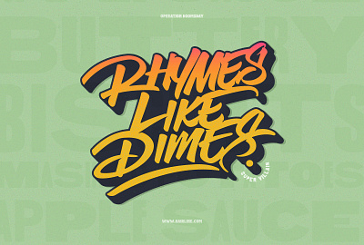 Rhymes Like Dimes / MF Mondays 🎶 branding design graphic design hand lettering illustrator lettering script texture type typography vector