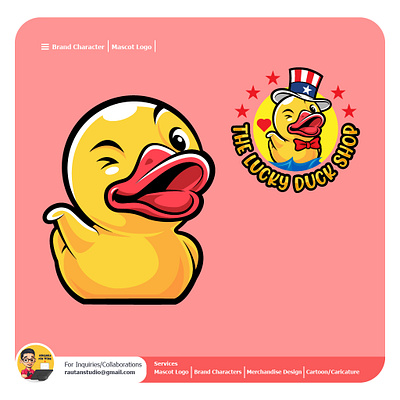 Lucky Ducky america branding cartoon character design duck graphic design illustration logo mascot