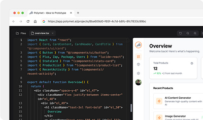 code editor and ai ui&ux product design tool - polymet.ai ai productdesign ui ux webapp