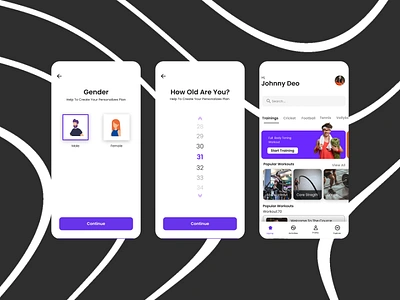 Fitness App UI Design🏋🏻‍♂️ 3d design mobileapp ui ux