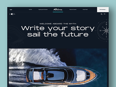 Riva Boats Redesign Proposal "Dark mode" concept design exploration interface luxury yacht riva boats ui ux