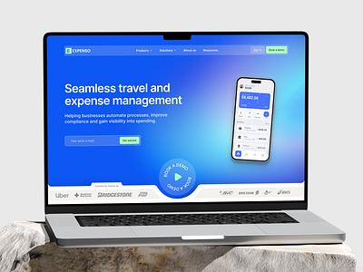 Expense Management Platform Website corporate website expense management website finance gradient gradient hero ui design website design