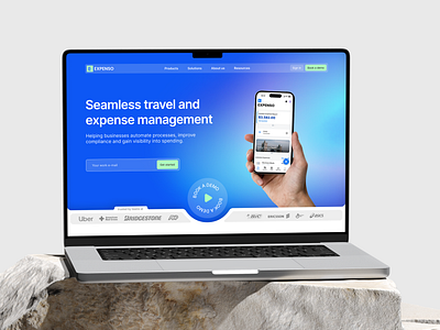 Expense Management Platform Website corporate website expense management website finance gradient gradient hero ui design website design