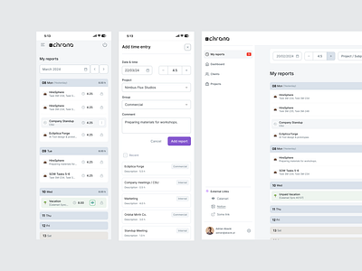 EL Chrono – Time Tracking and Management Tool ai appdesign designinspiration productdesign productivitytools timemanagement timetracking ui uidesign userexperience ux uxdesign webdesign workflowoptimization