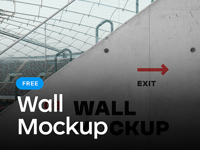 Free Wayfinding Stadium Wall Mockup branding design free download free mockup free template graphic design illustration logo print vector visual identity wall mockup wayfinding mockup