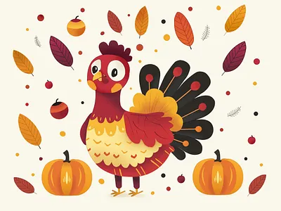 Thanksgiving day! // illustration autumn happy thanksgiving happy thanksgiving day illustration illustrations pumpking thanksgiving thanksgiving day turkey