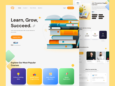 Education Landing Page Design 🌟 education education landing page education web design education website design landing page landing page design learning learning landing page learning web design learning website design ui design trends uiux design user interface design ux research website design