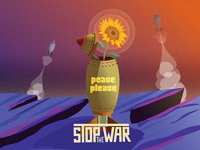 Please... STOP THE WAR graphic design illustration vector