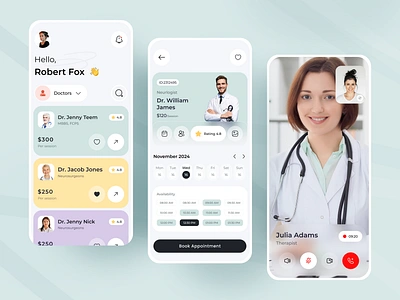 Doctor Appointment Booking Mobile App app design appointment appointment booking clinic doctor doctor appointment app health app health industry healthcare online hospital illustration interface medical medical app design mobile app mobile ui online consultation app online doctor booking patientcare uiux