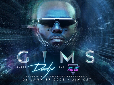 French Rapper Gims - Concert Poster - 3D Avatar 3d animation avatar branding cover graphic design marketing motion graphics music poster rap