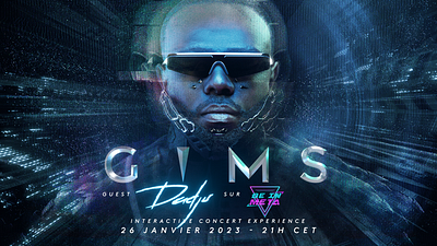 French Rapper Gims - Concert Poster - 3D Avatar 3d animation avatar branding cover graphic design marketing motion graphics music poster rap