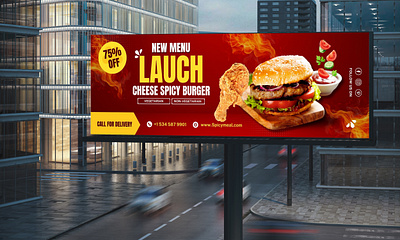 Food and Snacks Billboard Design branding design graphic design illustration logo ui uiux ux vector