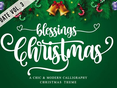 Christmas Blessings Font branding bright christmas craft cute design discount farmhouse graphic design holiday holy merry saint sale santa snow snowfall snowflake winter xmas