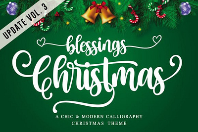 Christmas Blessings Font branding bright christmas craft cute design discount farmhouse graphic design holiday holy merry saint sale santa snow snowfall snowflake winter xmas