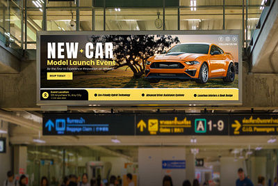 Billboard Design for Car Launch Event animation branding design graphic design illustration logo typography ui ux vector