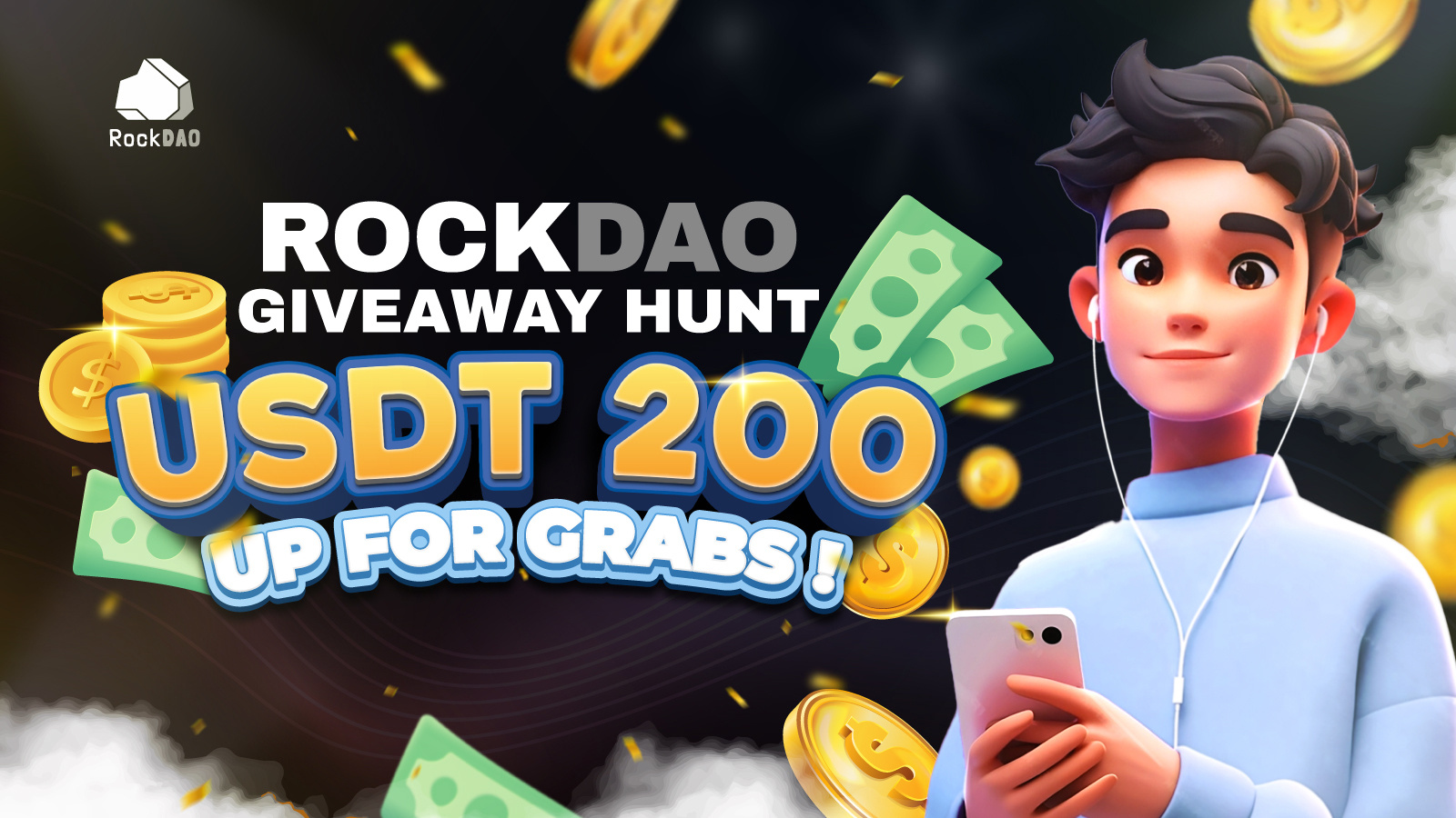 RockDao | Crypto Giveaway Banner Design banner design branding design graphic design