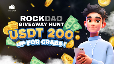 RockDao | Crypto Giveaway Banner Design banner design branding design graphic design