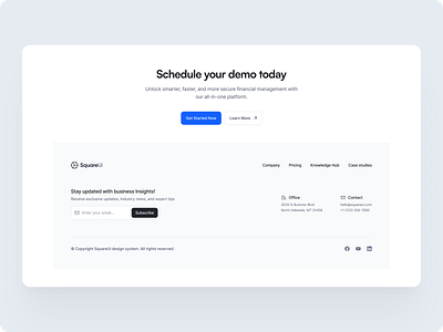 Footer Section - SquareUi design system figma footer product design section ui ux web design