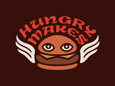 "Hungry Makes" Logo Design badge branding font graphic design handlettering illustration logo logo design typography