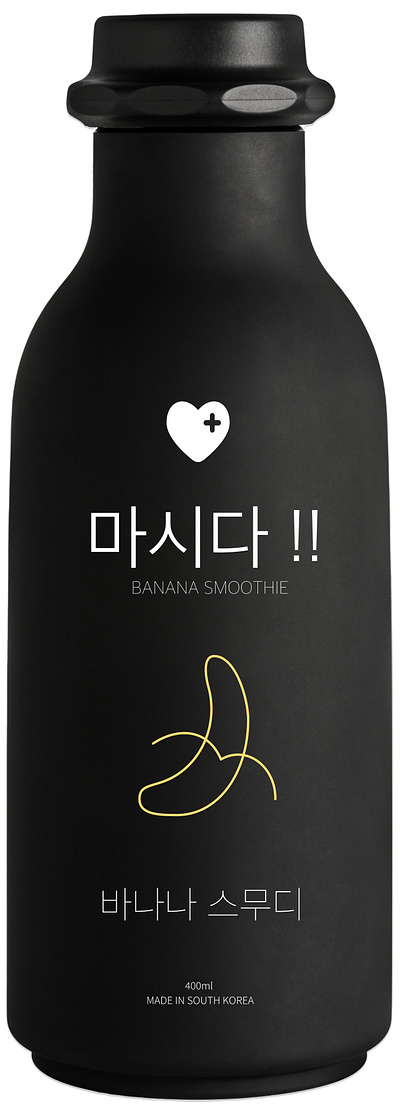 Smoothie Retail Packaging - Seoul bottle graphic design logo package design retail seoul south korea typography