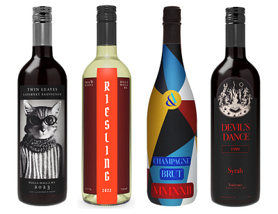 Twin Leaves Winery - Package Design USA art direction branding graphic design retail typography winery